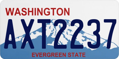 WA license plate AXT2237