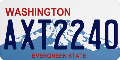 WA license plate AXT2240
