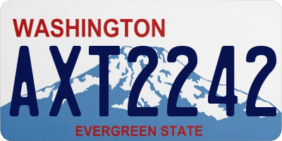 WA license plate AXT2242