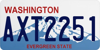 WA license plate AXT2251