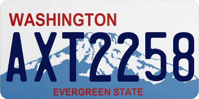 WA license plate AXT2258