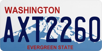 WA license plate AXT2260