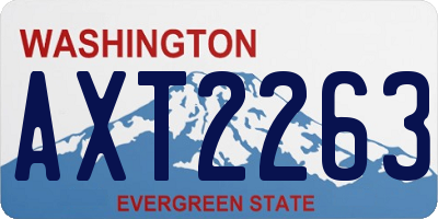 WA license plate AXT2263