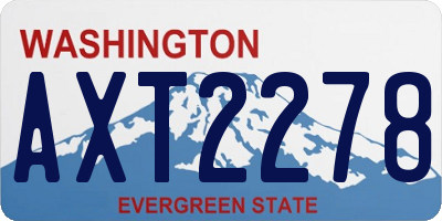 WA license plate AXT2278