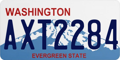WA license plate AXT2284