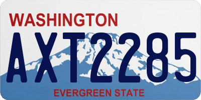 WA license plate AXT2285