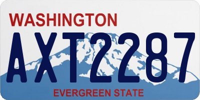 WA license plate AXT2287