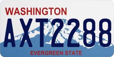 WA license plate AXT2288