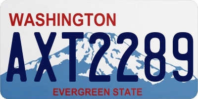 WA license plate AXT2289