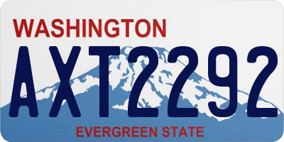 WA license plate AXT2292