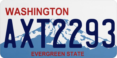 WA license plate AXT2293