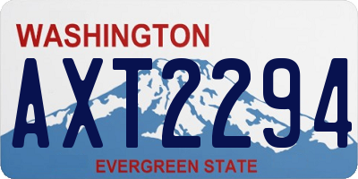 WA license plate AXT2294