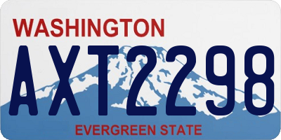 WA license plate AXT2298