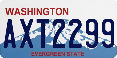 WA license plate AXT2299