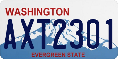 WA license plate AXT2301