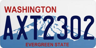 WA license plate AXT2302