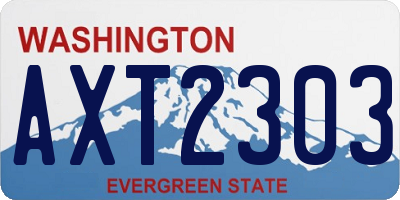 WA license plate AXT2303