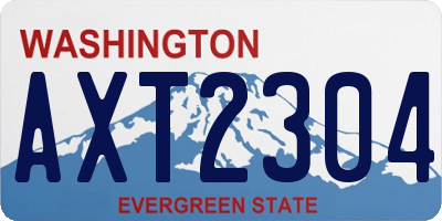 WA license plate AXT2304