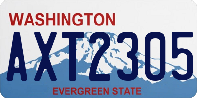 WA license plate AXT2305