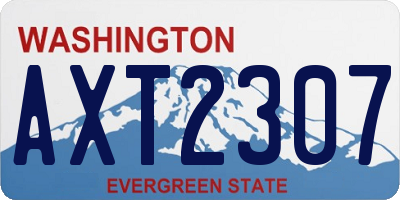 WA license plate AXT2307