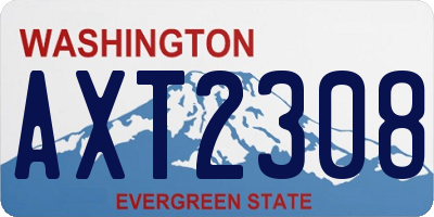 WA license plate AXT2308