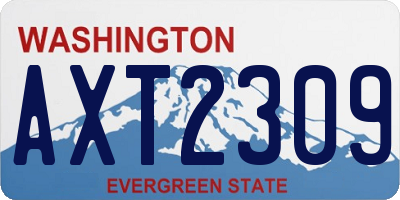 WA license plate AXT2309