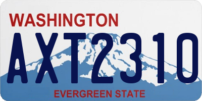 WA license plate AXT2310