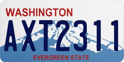 WA license plate AXT2311
