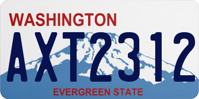 WA license plate AXT2312