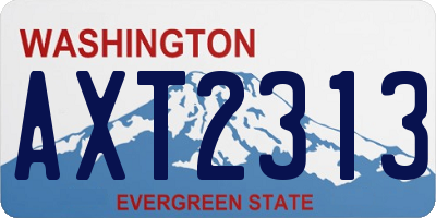 WA license plate AXT2313