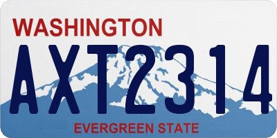 WA license plate AXT2314