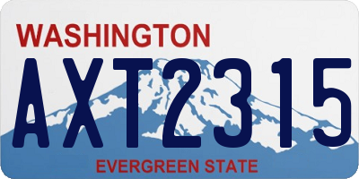 WA license plate AXT2315