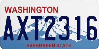 WA license plate AXT2316