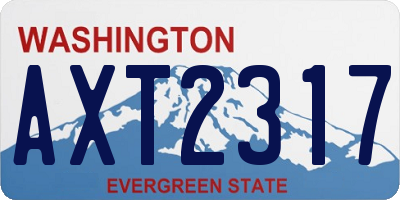 WA license plate AXT2317
