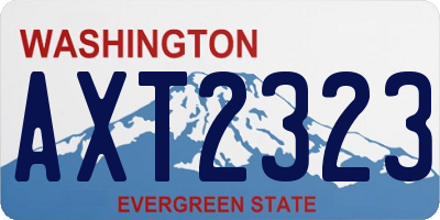 WA license plate AXT2323