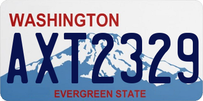 WA license plate AXT2329