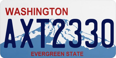 WA license plate AXT2330