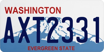 WA license plate AXT2331