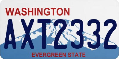 WA license plate AXT2332