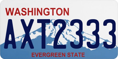 WA license plate AXT2333