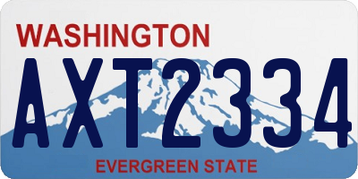 WA license plate AXT2334