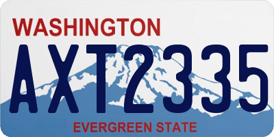 WA license plate AXT2335