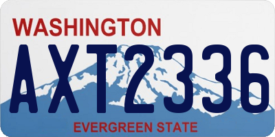 WA license plate AXT2336