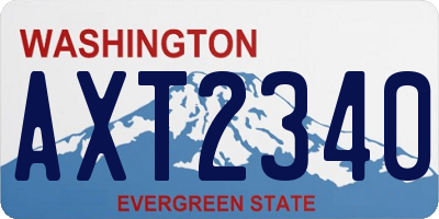 WA license plate AXT2340