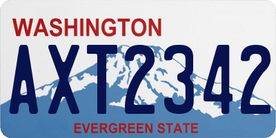 WA license plate AXT2342