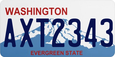 WA license plate AXT2343