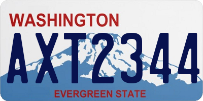 WA license plate AXT2344