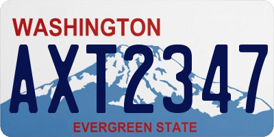 WA license plate AXT2347