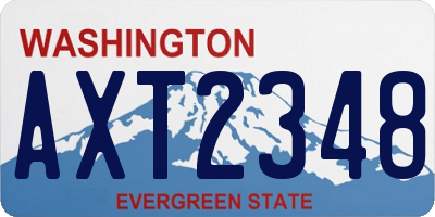 WA license plate AXT2348