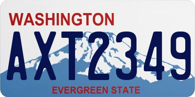 WA license plate AXT2349